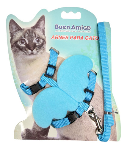 Arnes De Seguridad + Correa Para Gatos  Con Alas De Angel