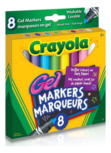 Marcadores Gel Plumon Lapices Lavables Crayola Set 8 Colores