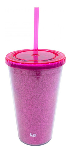 Copo Com Canudo Melhores Amigas Para Sempre Pink 450 Ml Cor Rosa