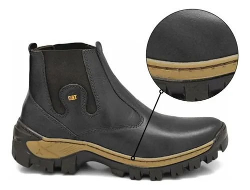 Bota Caterpillar Masculina Botina Coturno Bico Pvc Top Nl509