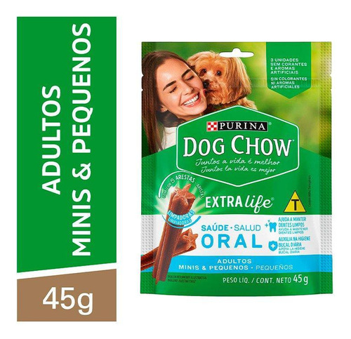 Petisco Dog Chow Extra Life Saúde Oral Cães Porte Mini E