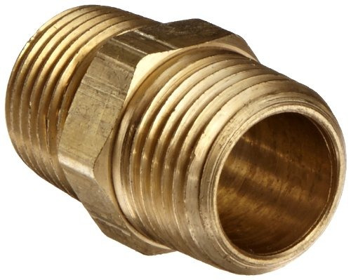 Anderson Metales 56122 Brass Pipe Fitting, Hex Nipple, 1/2  