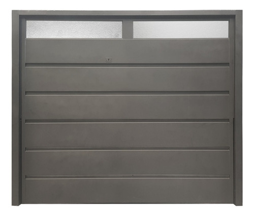 Porton Levadizo Manual 255 X 205 Con Postigo De Chapa Garage Color Gris Oscuro