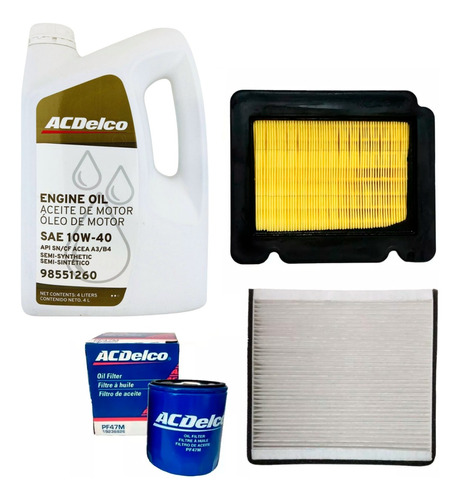 Kit Service 3 Filtros + 10w40 Chevrolet Aveo 1.6 16v G3 2012