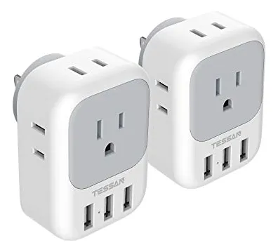 Divisor De Enchufes Múltiples Con Cargador De Pared Usb, Tes