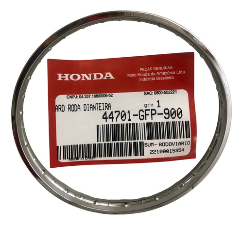 Aro Roda Dianteira Biz100 98-05/biz 125 06-16 Original Honda