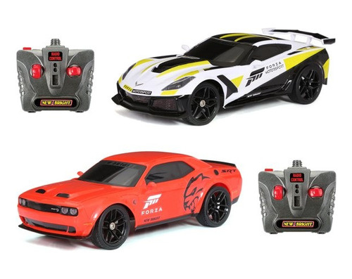 Set 2 Carros Control Remoto Corvette Zr Dodge Challenge 1:16