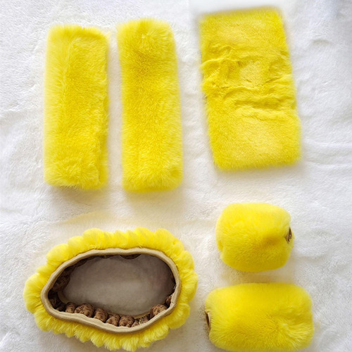 Funda For Volante Genérica De Felpa Suave De 6 Amarillo