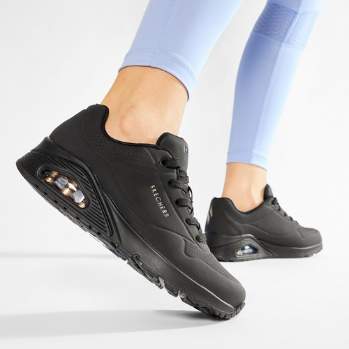 Imagen 2 de 8 de Tenis Skechers Uno Stand On Air - Negro - Dama - 73690/bbk
