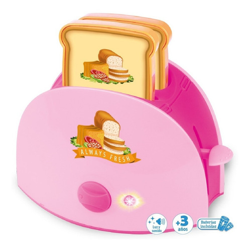 Imagen 2 de 7 de Tostadora Con Luz Sonido Juego D Cocina Accion Real Art 6462
