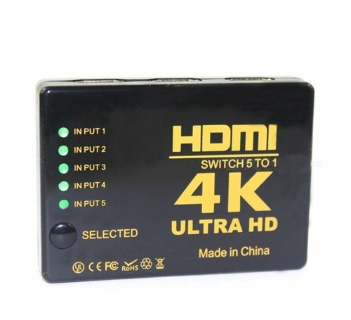 Switch Multiplicador De Puertos Hdmi 4k Con Control Remoto Ohmyshop