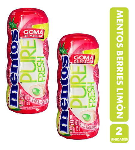 Mentos Pure Fresh Sabor Berries Limón (pack Con 2 Unidades)