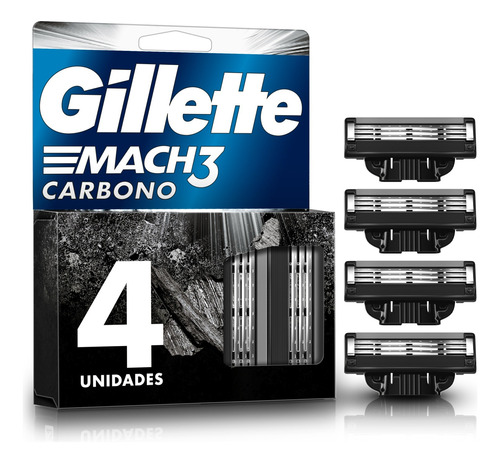 Repuestos Máquina De Afeitar Gillette Mach3 Carbono 4 Unidad