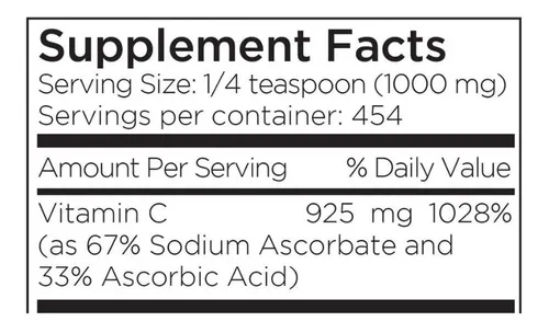Vitamina C En Polvo 454gr