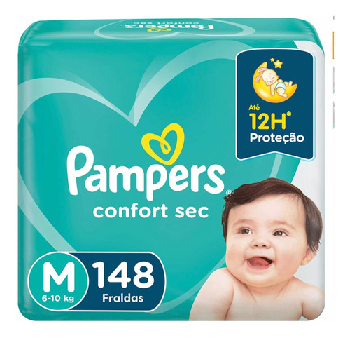 Fraldas Pampers Confort Sec M 148 U