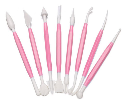 Set De 8 Utensilios Estecas Reposteria Fondant Plasticas