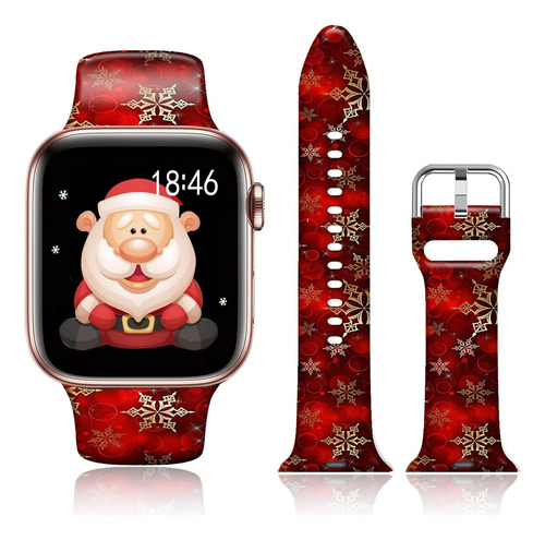 Malla Para Apple Watch 42/44mm Ftfcase Navidad Rojo