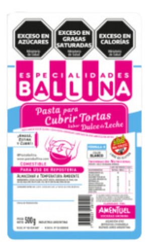 Pasta Ballina Reposteria 500gr Blanco Cubre Torta Formula H