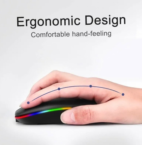 Imagen 4 de 4 de Mouse Bluetooth + Usb 2.4g Recargable Para Mac Win