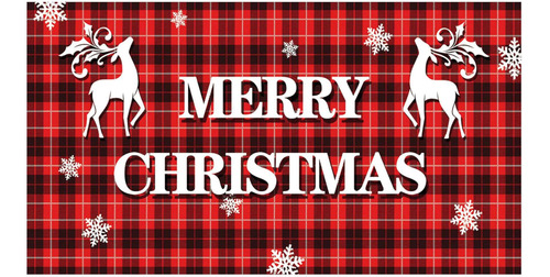 Gran Cartel De Navidad Con Texto En Inglés «merry Christmas»