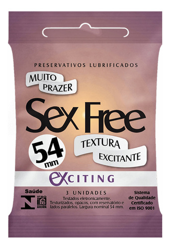 Preservativo Exciting Com 3 Unidades Sex Free Opção/Tamanho PADRAO / U