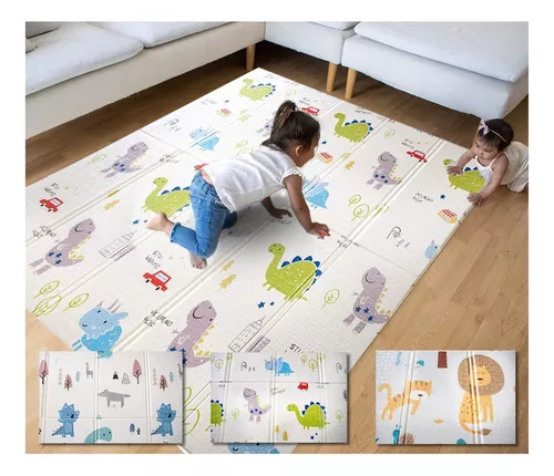 Alfombra Antigolpes Bebe Plegable Reversible Acolchada Niños