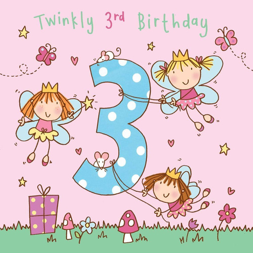 Y Age 3 Fairy Birthday Card By