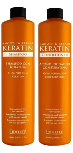 Fidelite Kit Keratina Shampoo Y Acondicionador Antifrizz