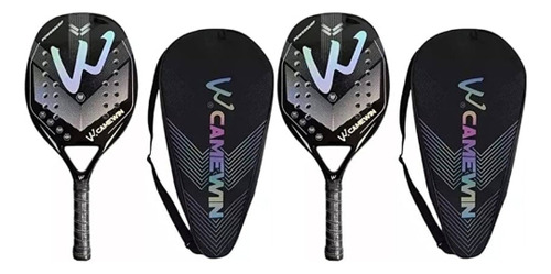 Kit 2 raquetes beach tennis Camewin 100% fibra de carbono 3k