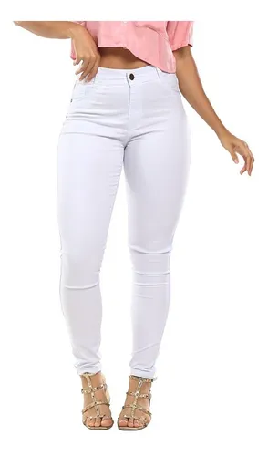 Calça jeans branca hotsell feminina mercado livre