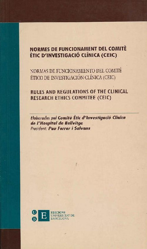 Libro Normas De Funcionamiento Del Comité Ético De Investiga