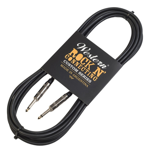 Cable Plug A Plug Recto Mono Guitarra Bajo Western 3 Metros 