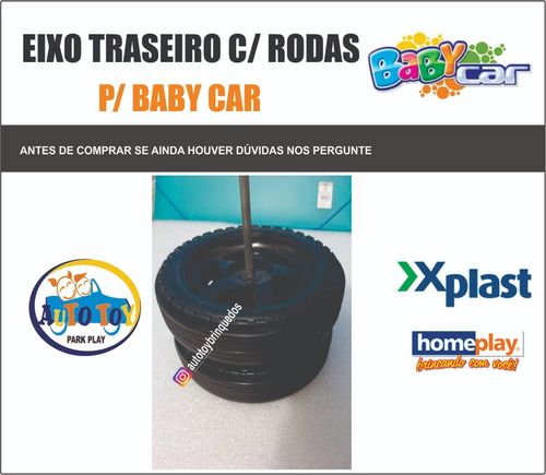 Baby Car - Homeplay - Só O  Eixo Traseiro Com Rodas