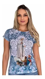 Camiseta Religiosa Nossa Senhora De Fátima Babylook Nsf01