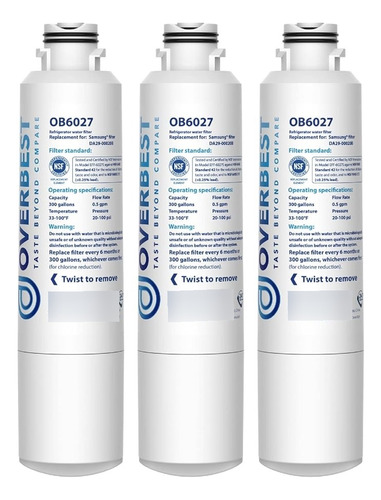 3 Filtros De Agua Nevera Samsung Da29-00020b Certificado Nsf