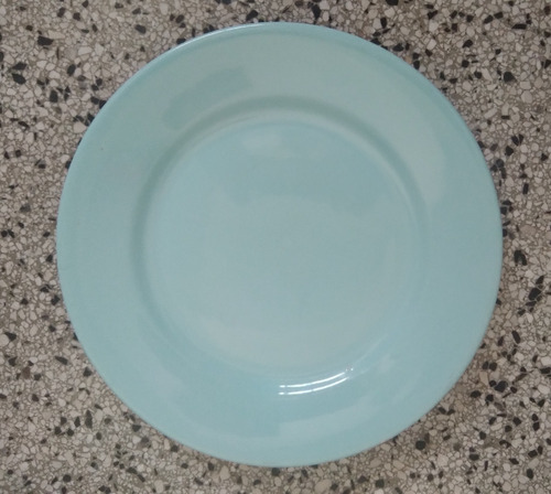 Antigua Fuente Redonda Plato Porcelana Olmos Celeste 30,5cm