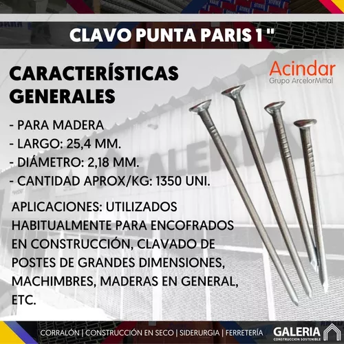 1 Kg. Clavos sin cabeza 18 mm.