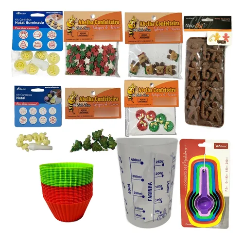 Kit Confeitaria Natal Para Minibolo Cupcake Muffins Biscoito