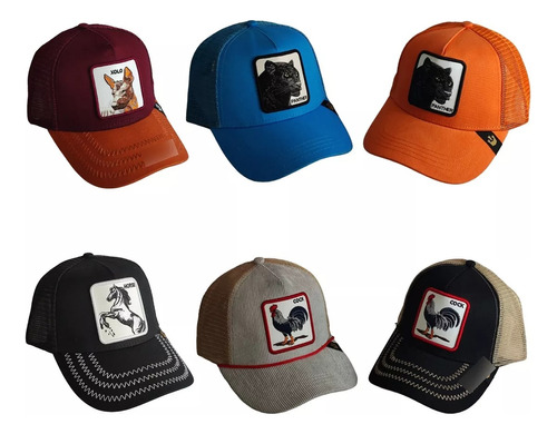 Gorras Malla Bordado Animales Estilos Gallo Pantera Caballo 