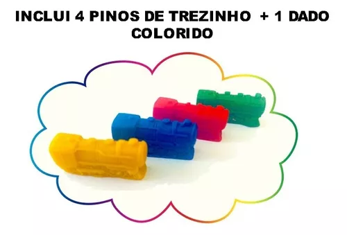 1 Jogo De Tabuleiro Infantil Trem Locomotiva 40 X 30cm