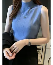 Comprar Camiseta Sin Mangas Punto Mangas Cuello Redondo Redondomujer