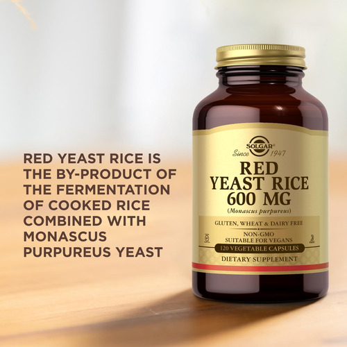 Suplemento Solgar De Levadura Roja De Arroz 600 Mg 120 Cápsu