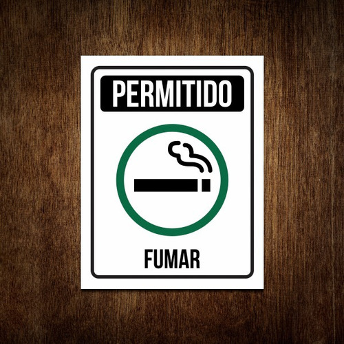 Placa Permitido Fumar Área Fumantes - Placa De Sinalização