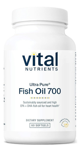 Vital Nutrients Ultra Pure Fish Oil 700 60 Softgels Sabor Sin Sabor