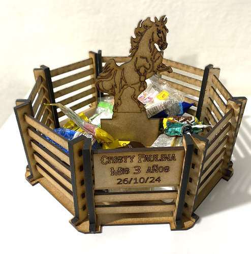 Centros Mesa Vaquero Caballo Para Bodas Fiestas De Mdf 30 Pz Natural
