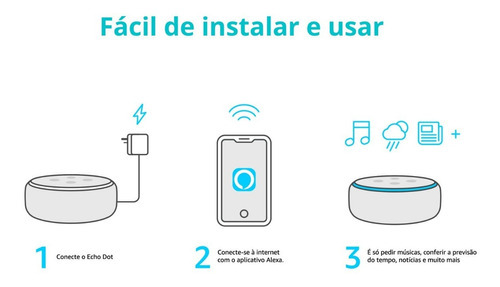 Echo Dot 3ª Geração Smart Speaker Com Alexa Amazon Bivolt Cor Preto 110V/220V