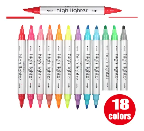 Ponta Dupla Pincel Kit Of 18 Canets