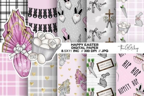 Kit Imprimible Scrap #02 - Easter Scrapbook Digital Paper