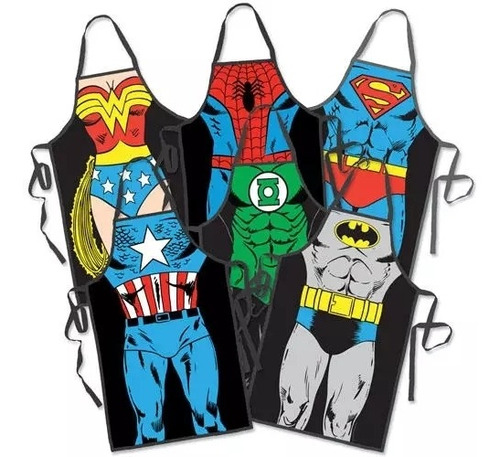 Mandiles Delantal Mujer Maravilla Superman Batman Ironman