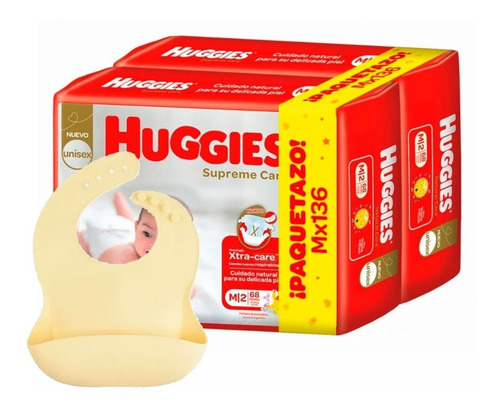 Huggies Supreme Care M X 136 + Babero De Regalo